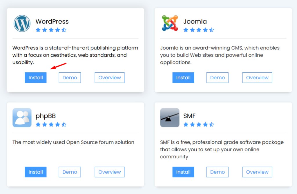 Hướng dẫn cách cài đặt WordPress trên cPanel 3 Cài đặt WordPress