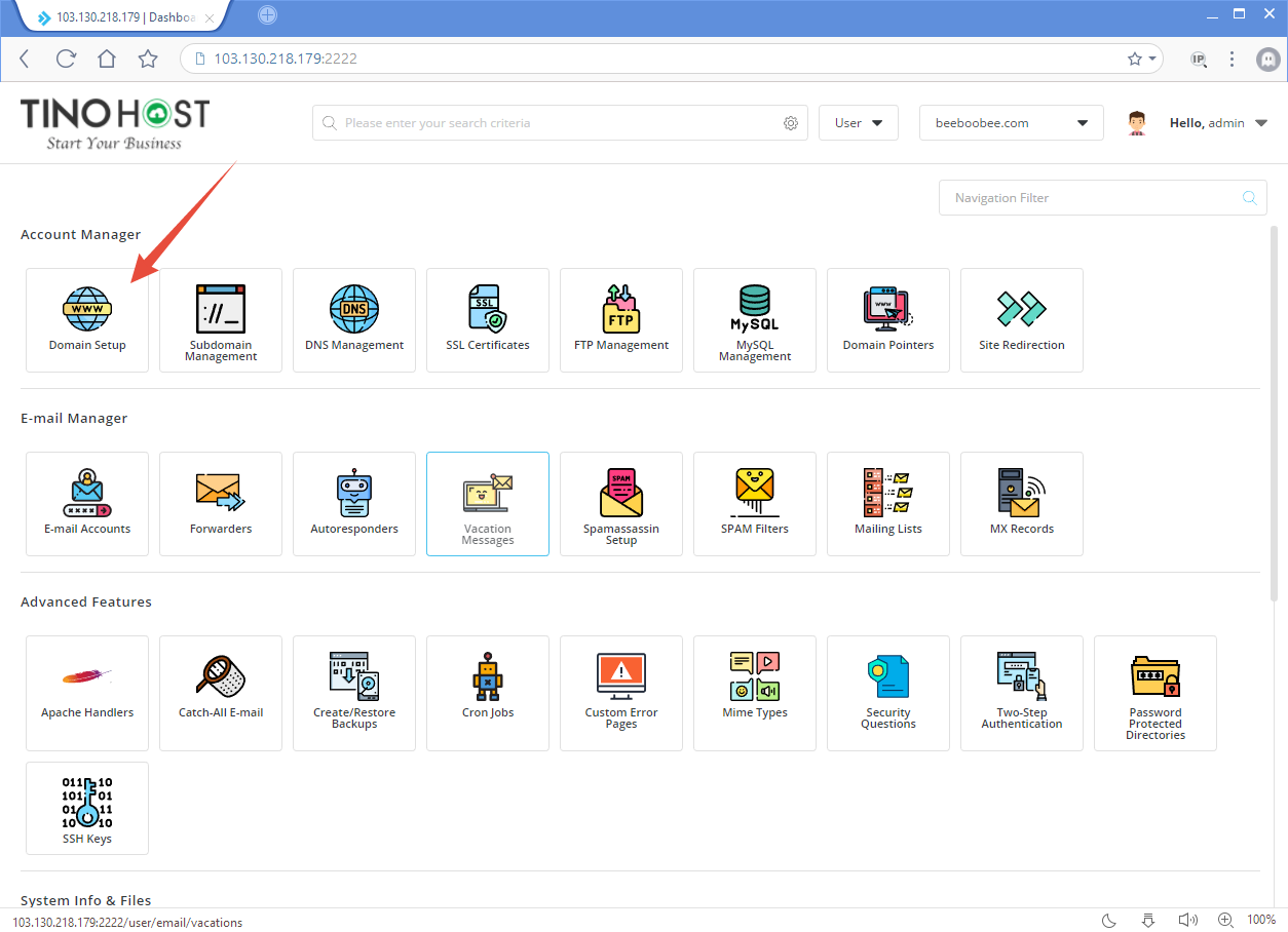 Hướng dẫn thêm tên miền mới trên Direct Admin Control Panel 1