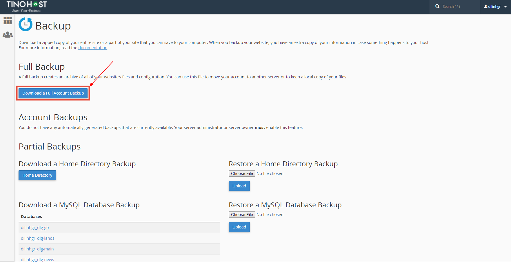 [cPanel] - Hướng dẫn tạo bản Backup cPanel Control Panel ⚡⚡⚡ 2
