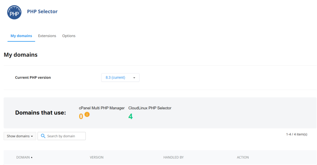 Hướng dẫn thay đổi thông số PHP Selector trên cPanel 5 Truy cập PHP Selector trên cPanel