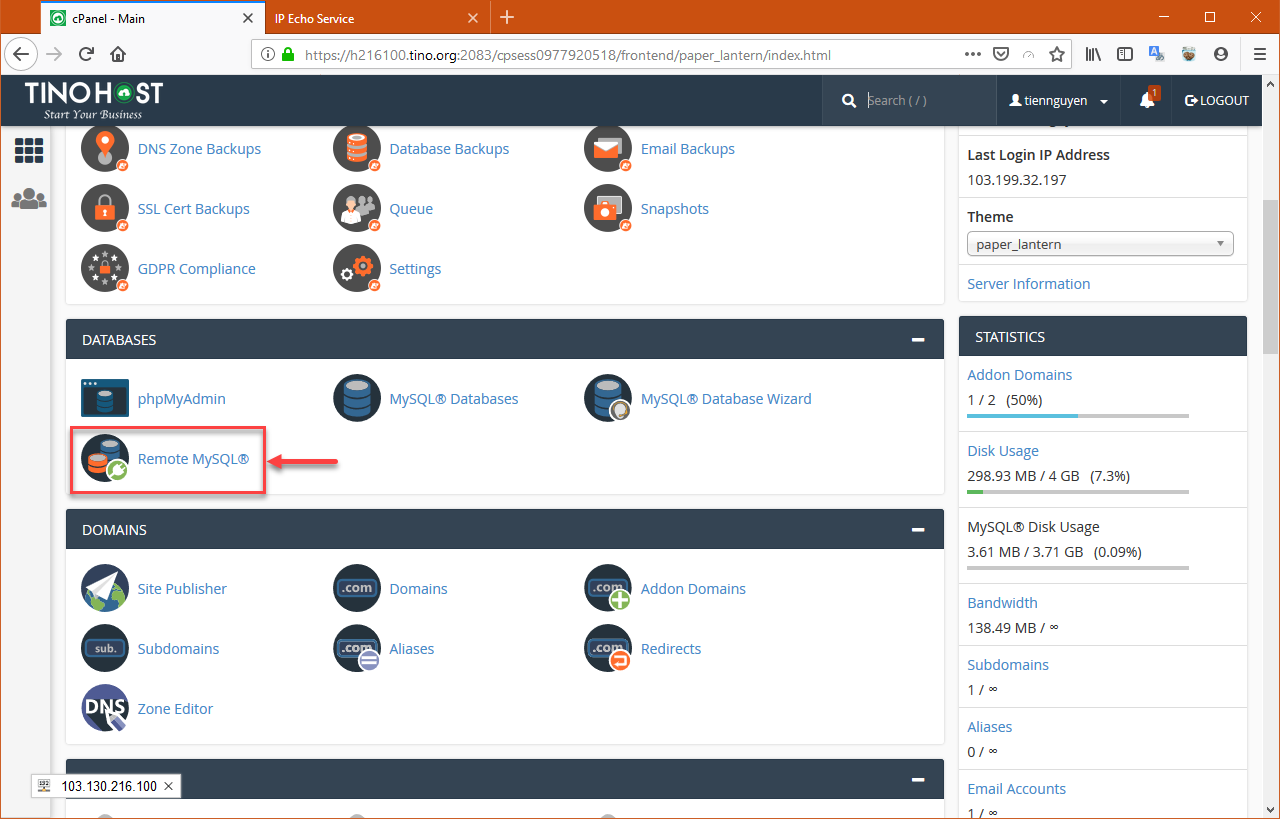 [cPanel] - Hướng dẫn sử dụng chức năng Remote MySQL® trên Hosting cPanel 1