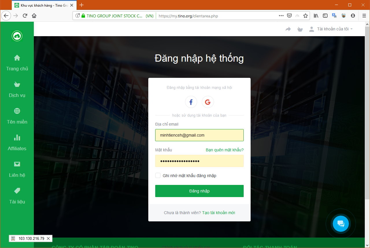 Hướng dẫn đăng ký dịch vụ Cloud VPS tại TINOHOST 2