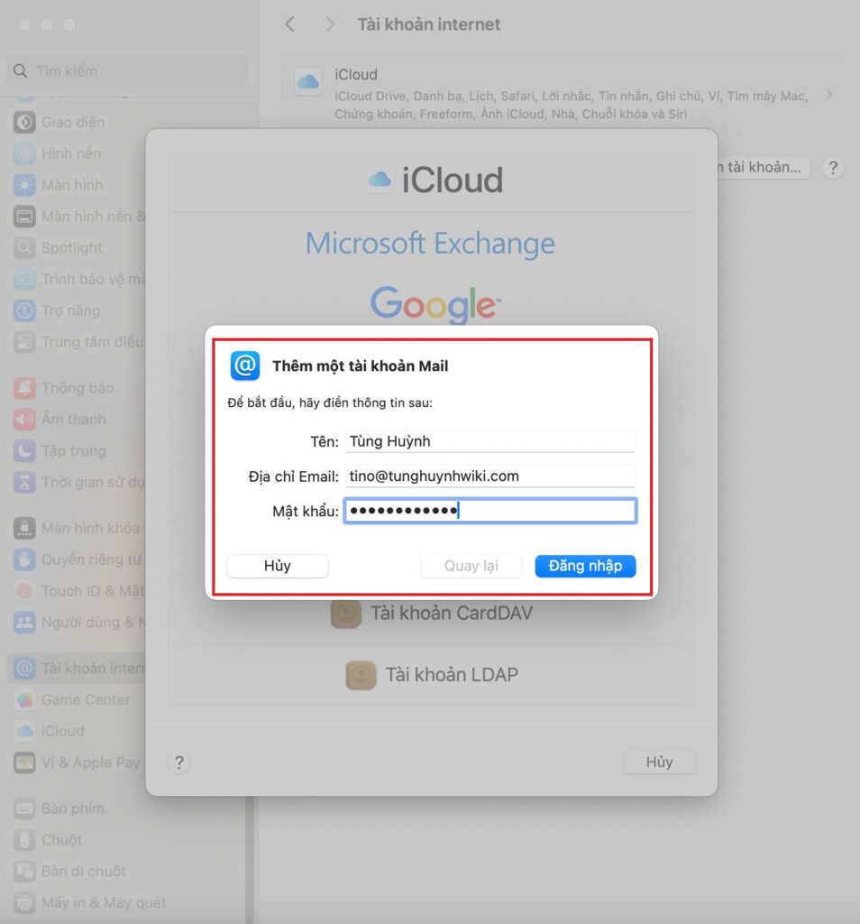 Hướng dẫn cấu hình email doanh nghiệp trên phần mềm Mail trên MacOS 12 Thiết lập email doanh nghiệp trên ứng dụng Mail (MacOS)