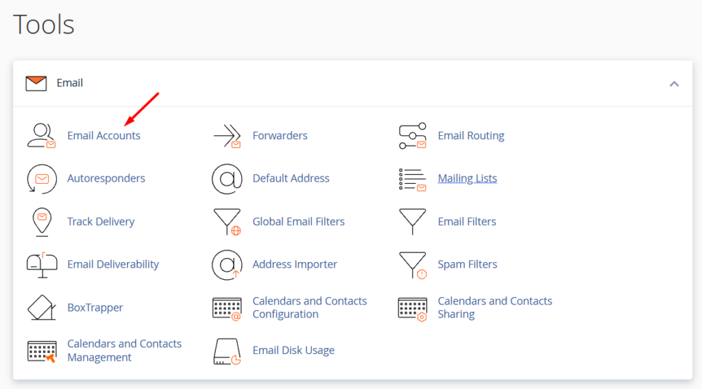 Hướng dẫn thiết lập tài khoản Mail lên Outlook 5 Chọn mục Email Accounts