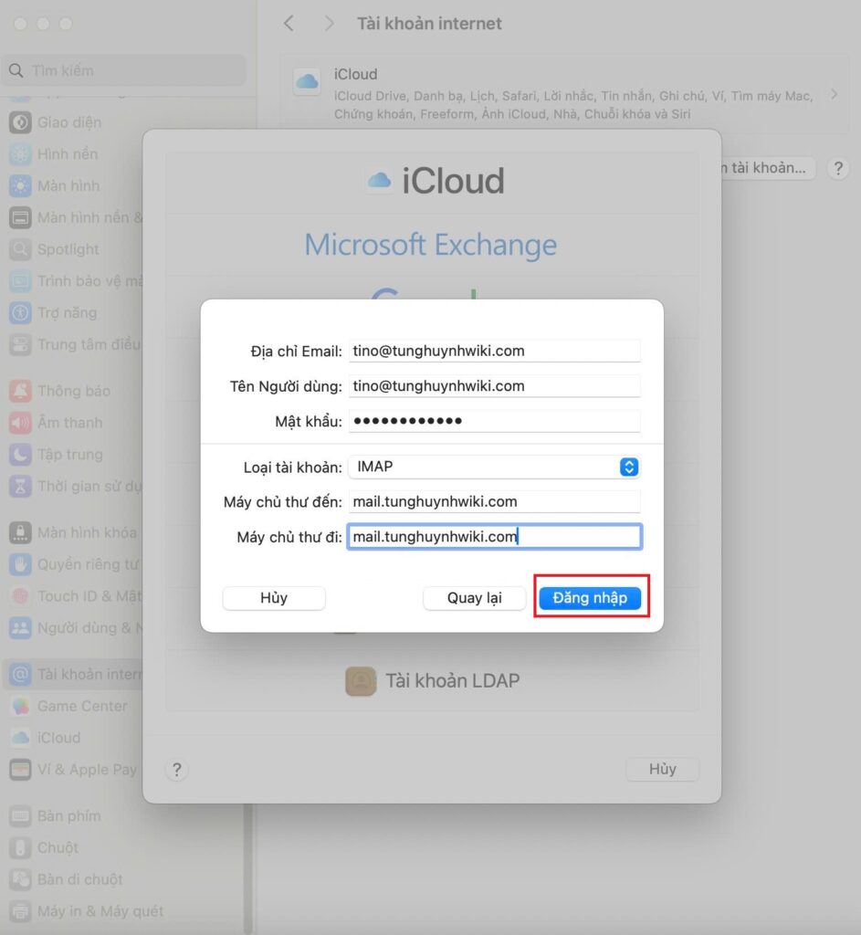 Hướng dẫn cấu hình email doanh nghiệp trên phần mềm Mail trên MacOS 13 Thiết lập email doanh nghiệp trên ứng dụng Mail (MacOS)
