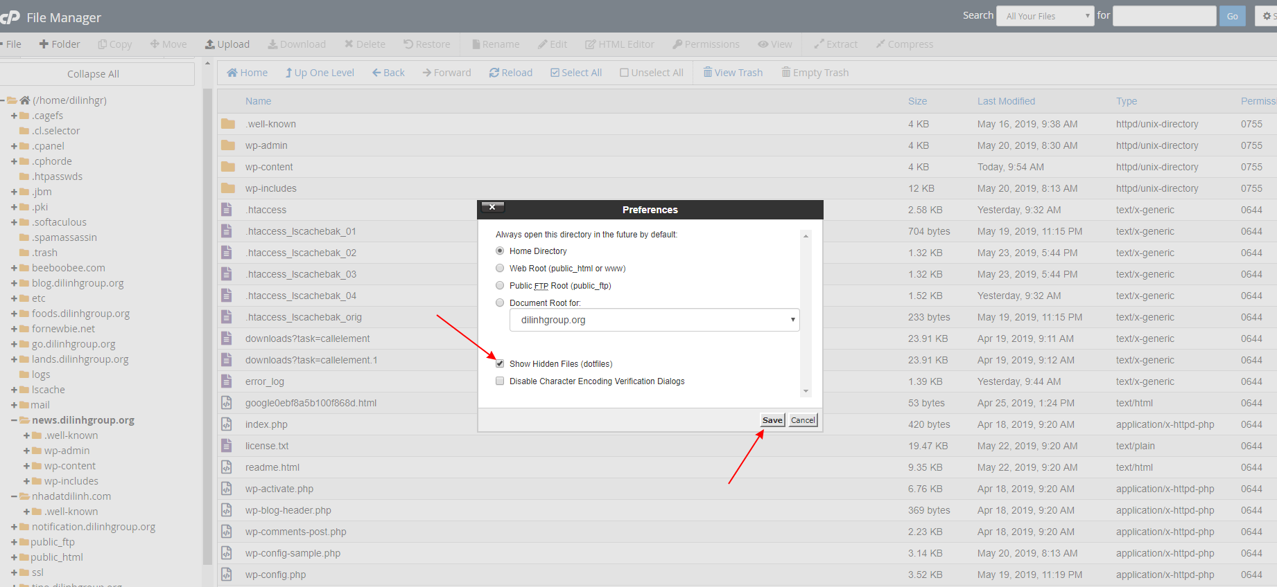 [cPanel] - Hiển thị tệp tin ẩn trong cPanel. 1