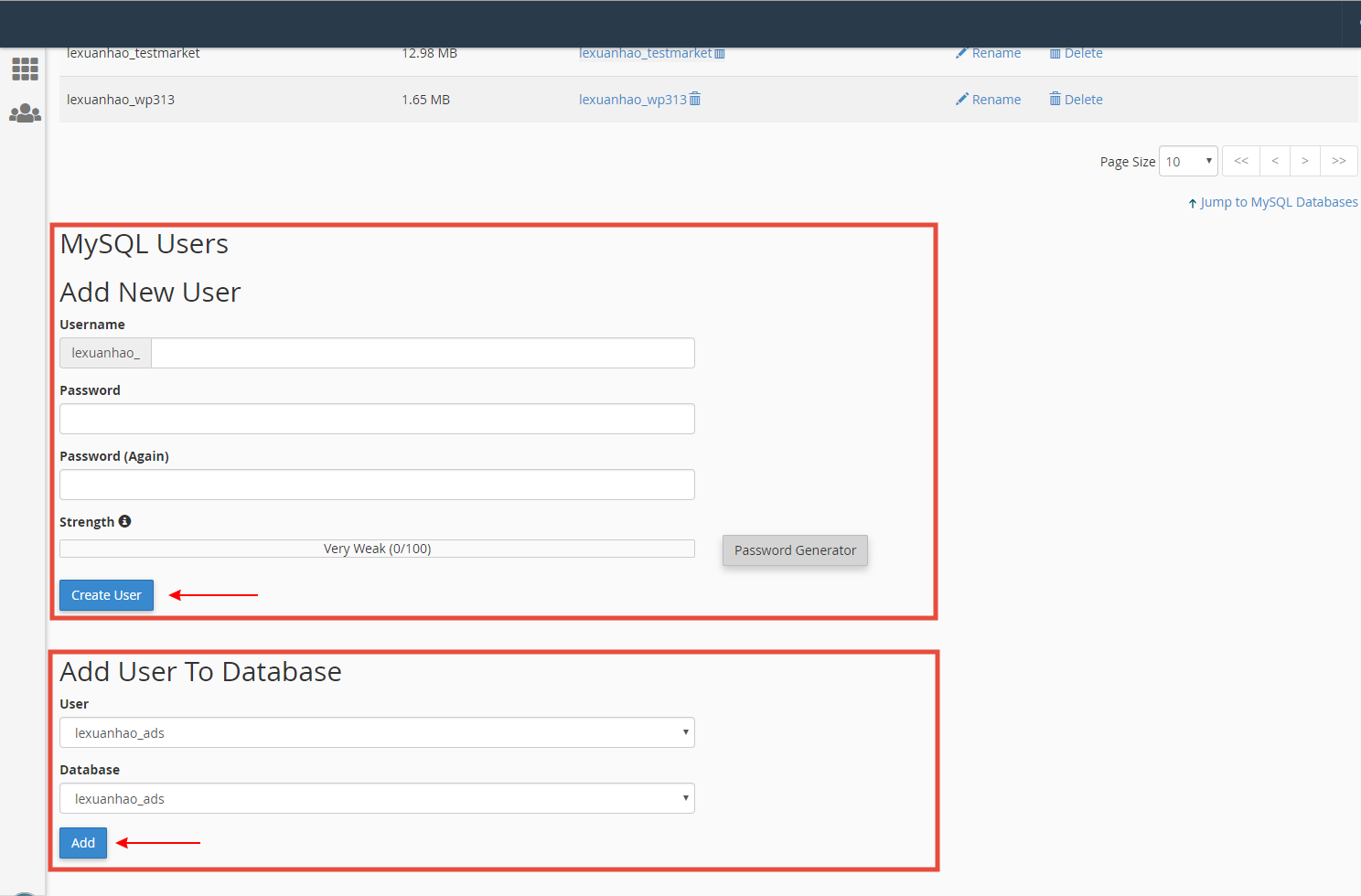 [cPanel] - Hướng dẫn tạo Database trên cPanel 3