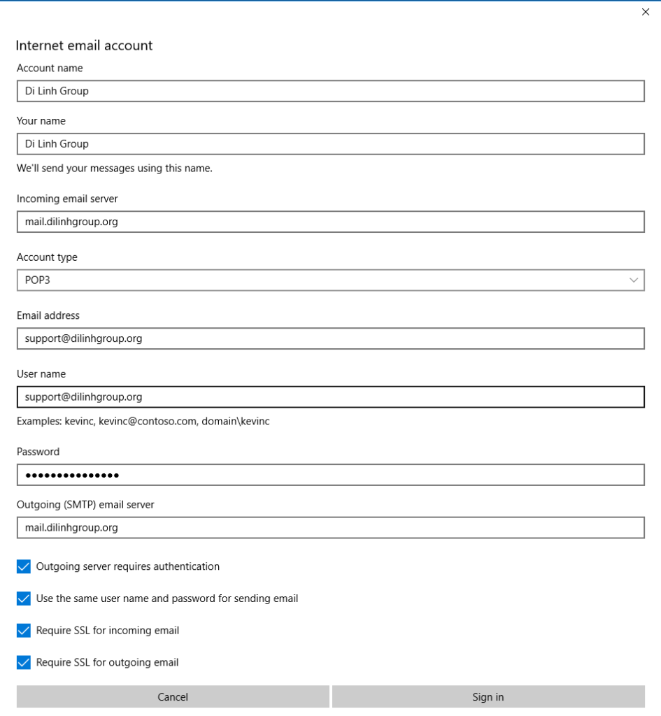 Hướng dẫn cấu hình Email doanh nghiệp trên phần mềm Email trên Windows 10 11 Cấu hình thủ công