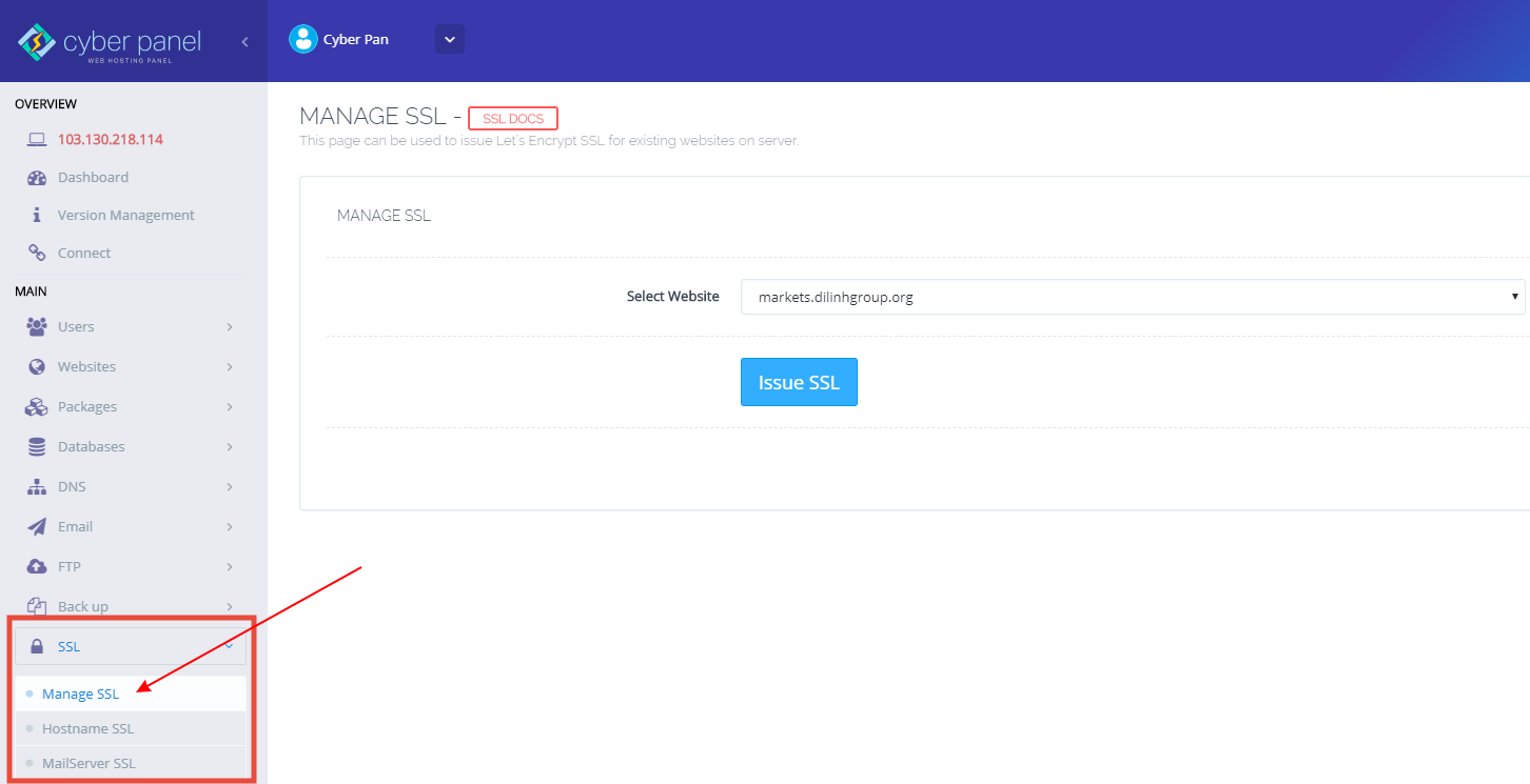 Hướng dẫn cài SSL cho Website trên Cyber Panel 1