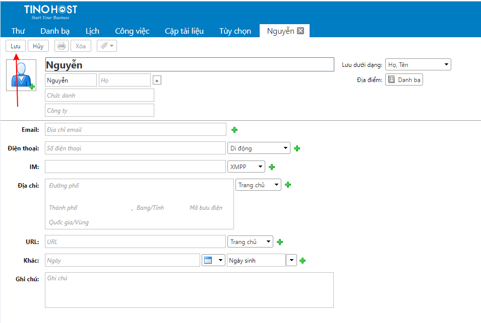 [Zimbra] Hướng dẫn thêm danh bạ trong trình quản lý Email. 2