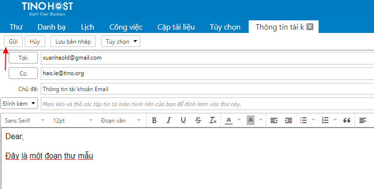 [Zimbra] Hướng dẫn soạn mail trên trang quản lý Email. 3