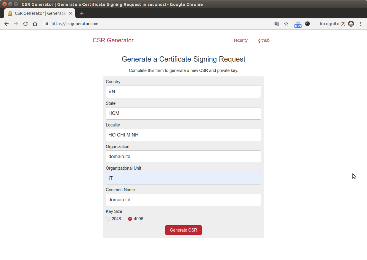 Hướng dẫn tạo CSR(Certificate Signing Request) 1