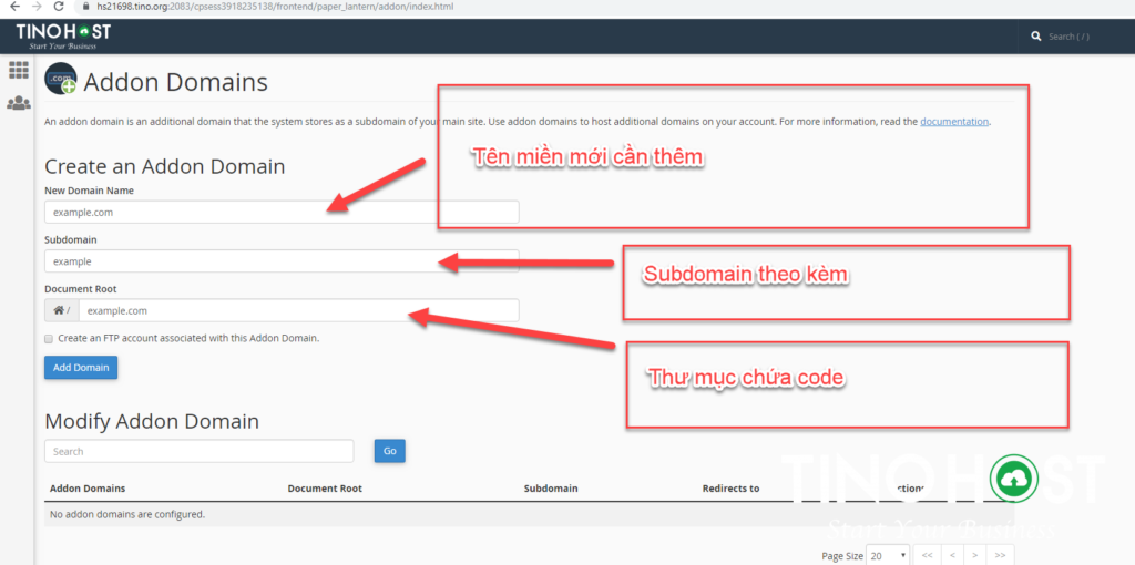 [cPanel] - Quản lý addon domain (Tên miền addon) trên cpanel 2