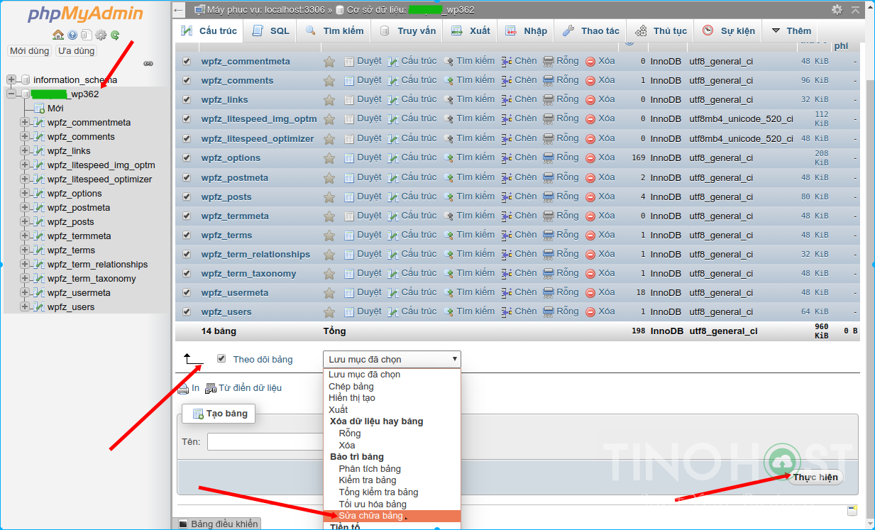 Cách khắc phục không kết nối được database trên host 1 Repair database