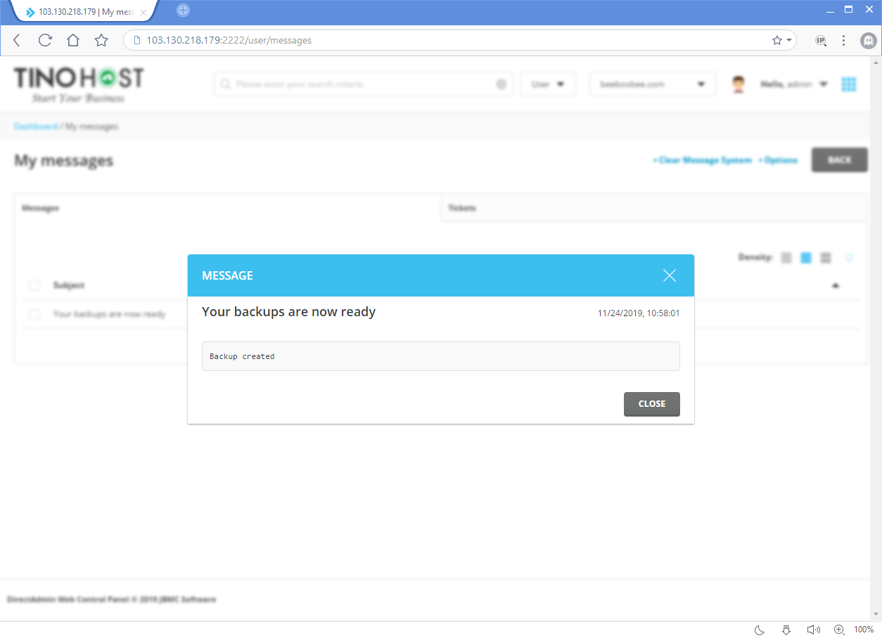 Chủ động tạo Backup trên VPS sử dụng Direct Admin 4