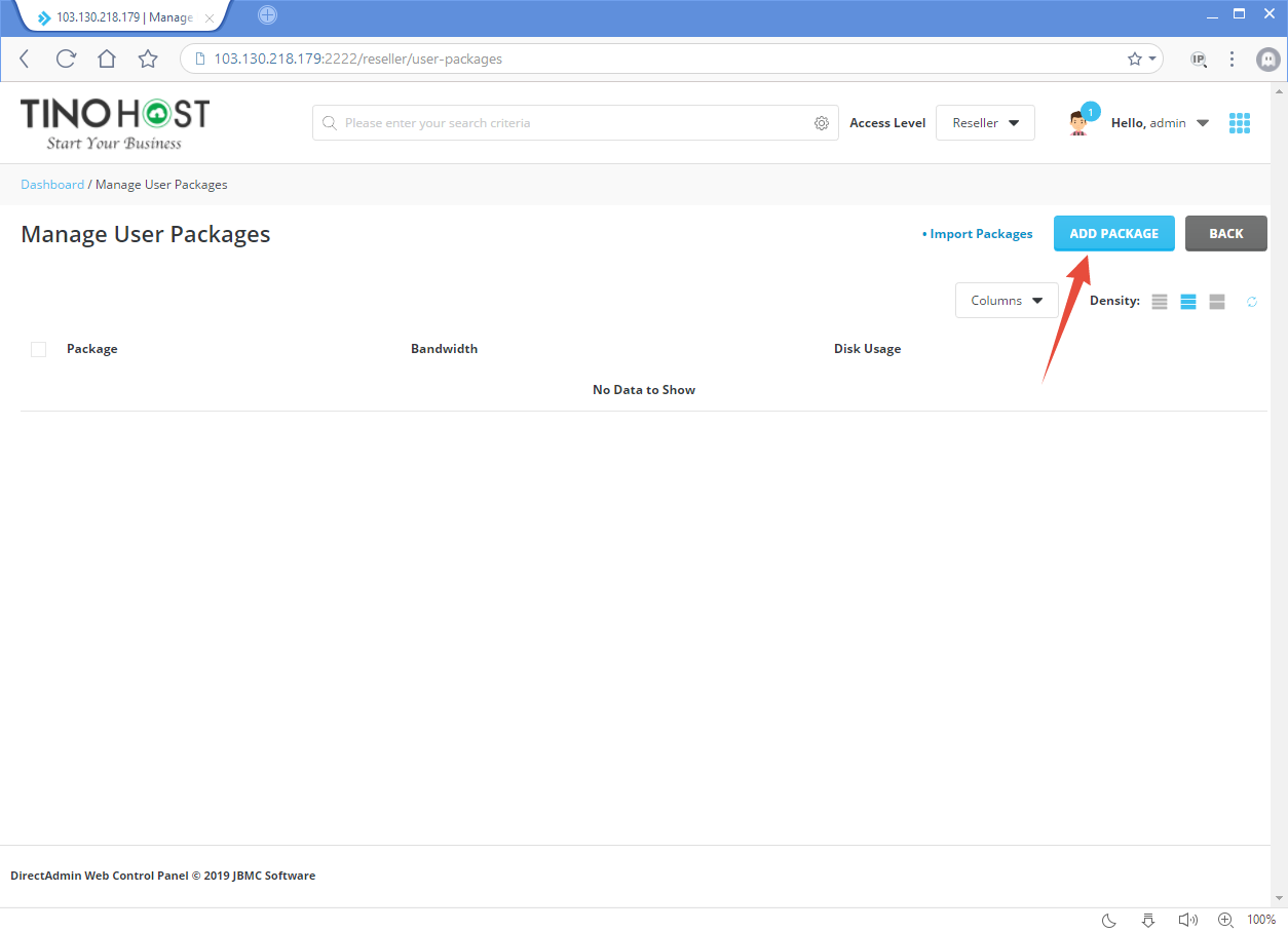 Hướng dẫn tạo tài khoản User trên Direct Admin 3