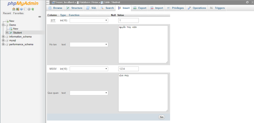 Quản lý cơ sở dữ liệu với phpMyAdmin 8