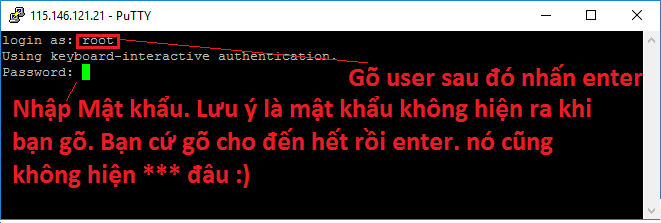 hướng dẫn đăng nhập PuTTY