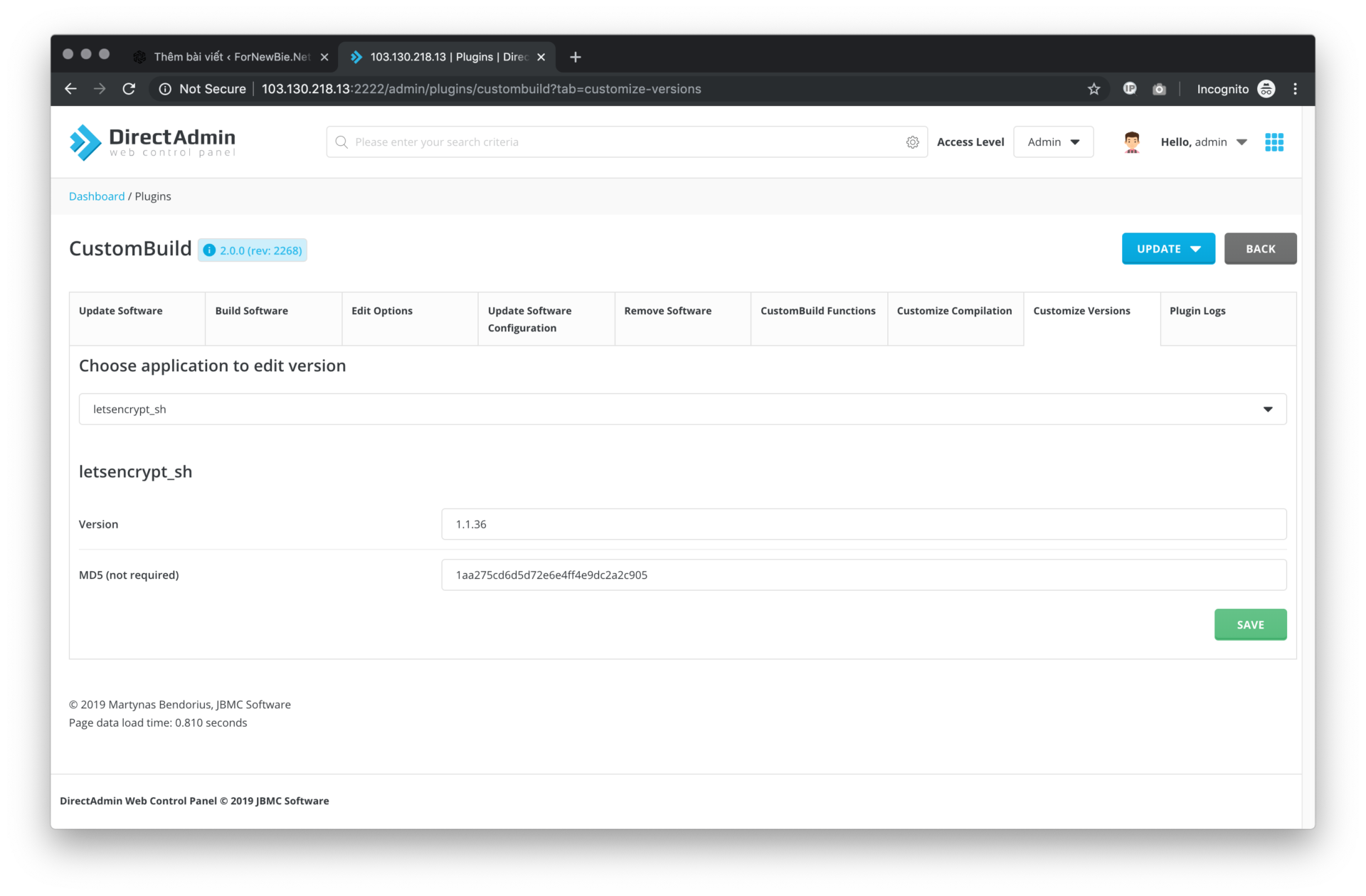 Tìm hiểu về DirectAdmin CustomBuild GUI Plugin 14