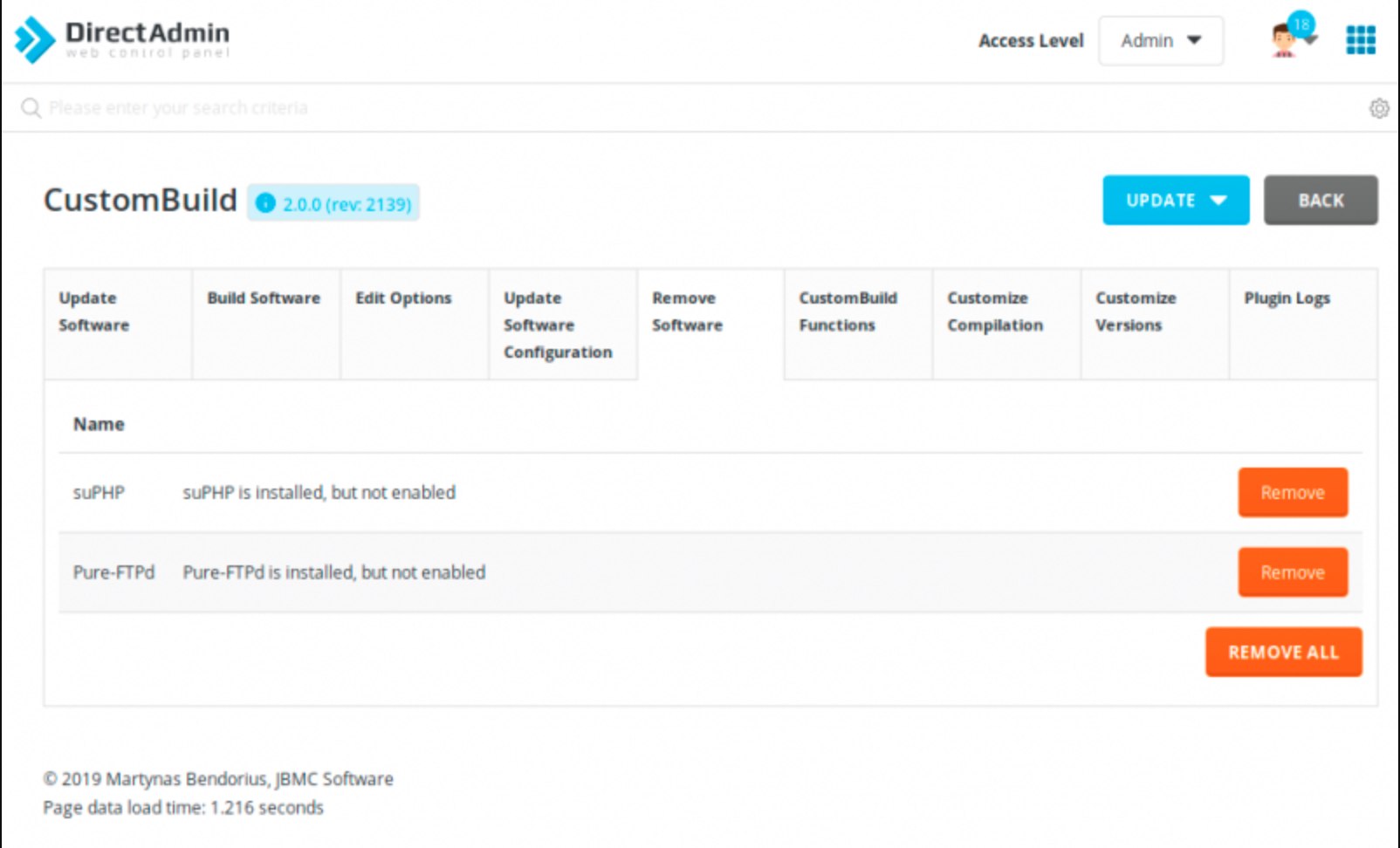 Tìm hiểu về DirectAdmin CustomBuild GUI Plugin 10
