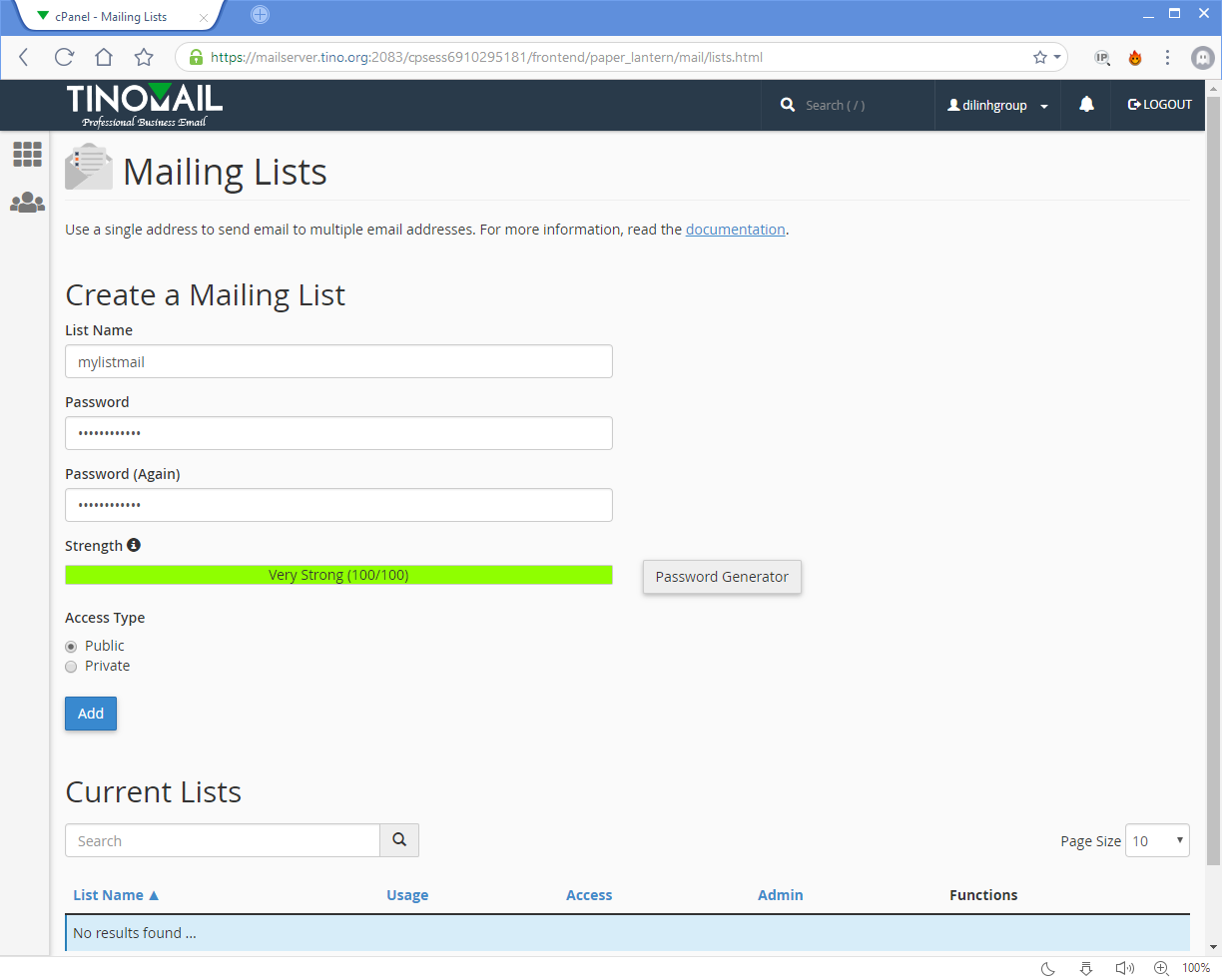 [cPanel] - Mailing Lists 2