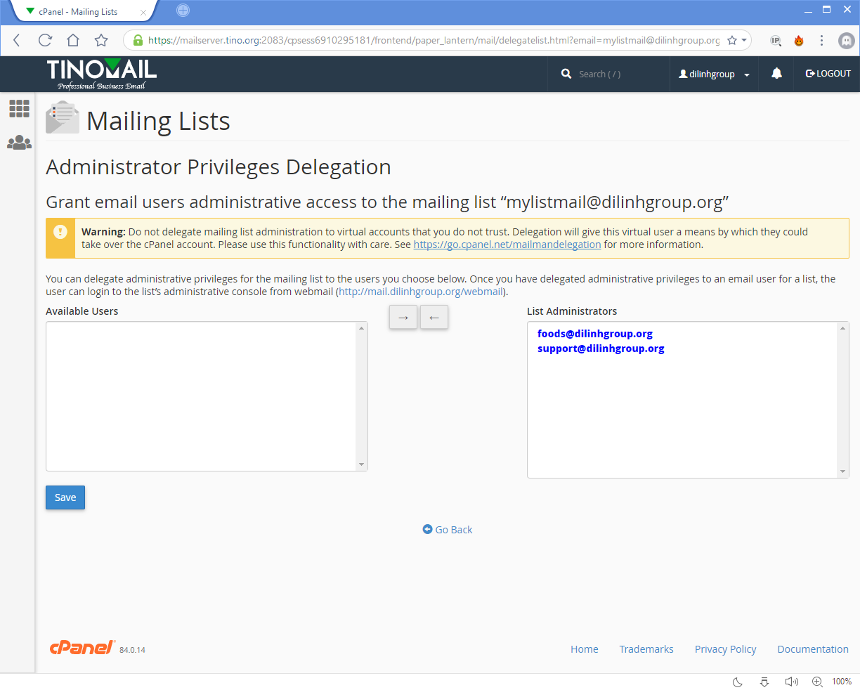 [cPanel] - Mailing Lists 9