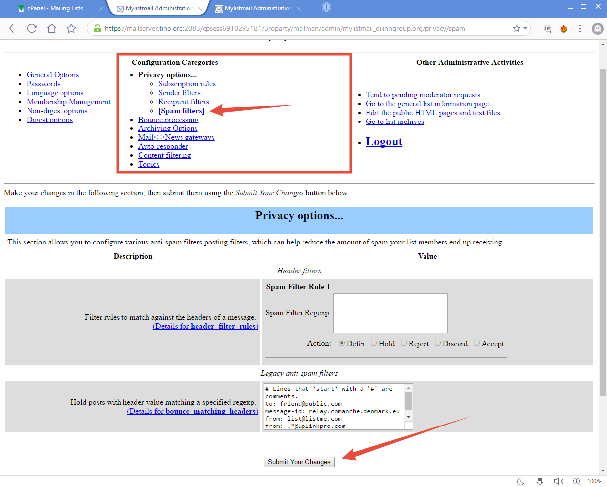 [cPanel] - Mailing Lists 6