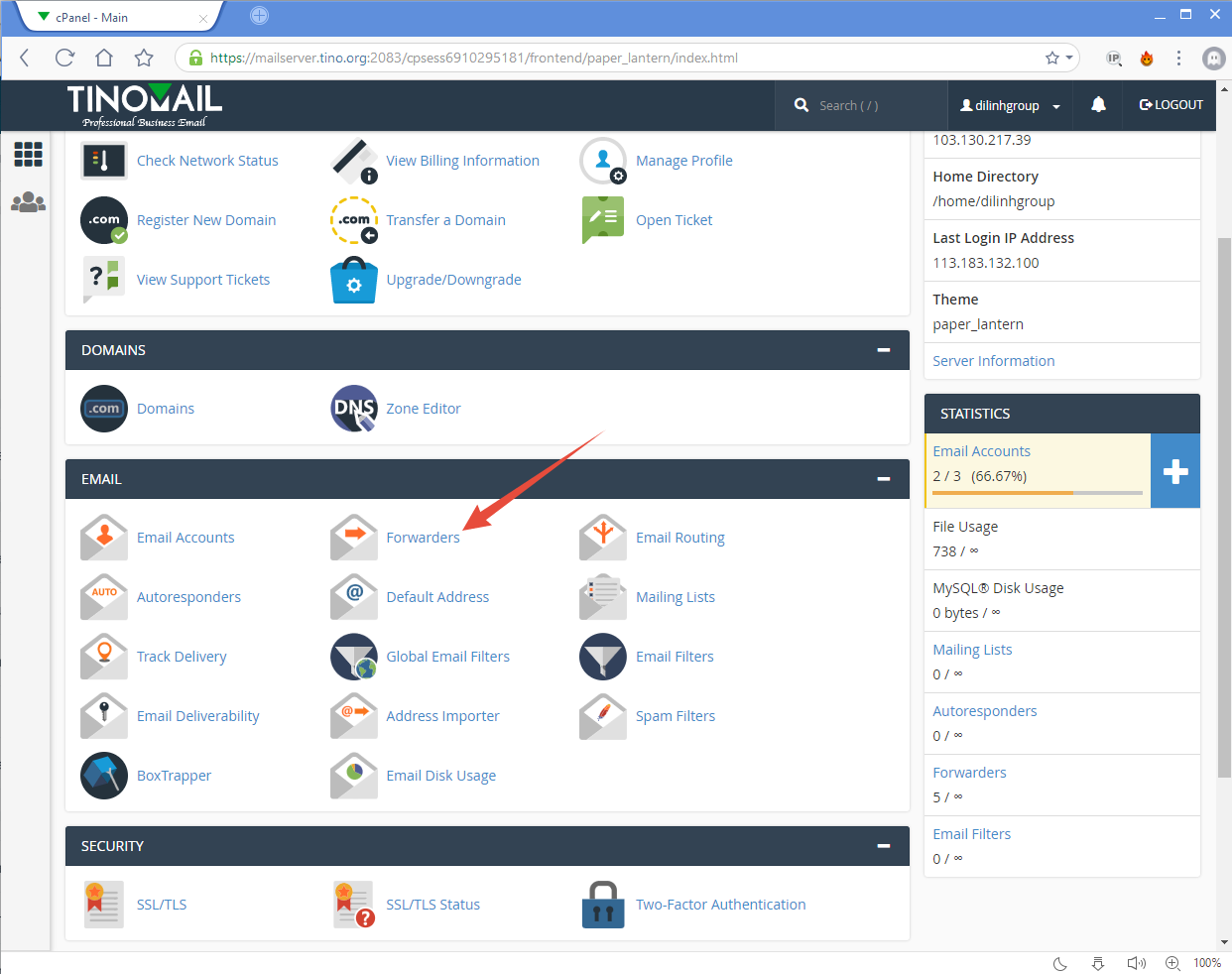 [cPanel] - Forwarders 1