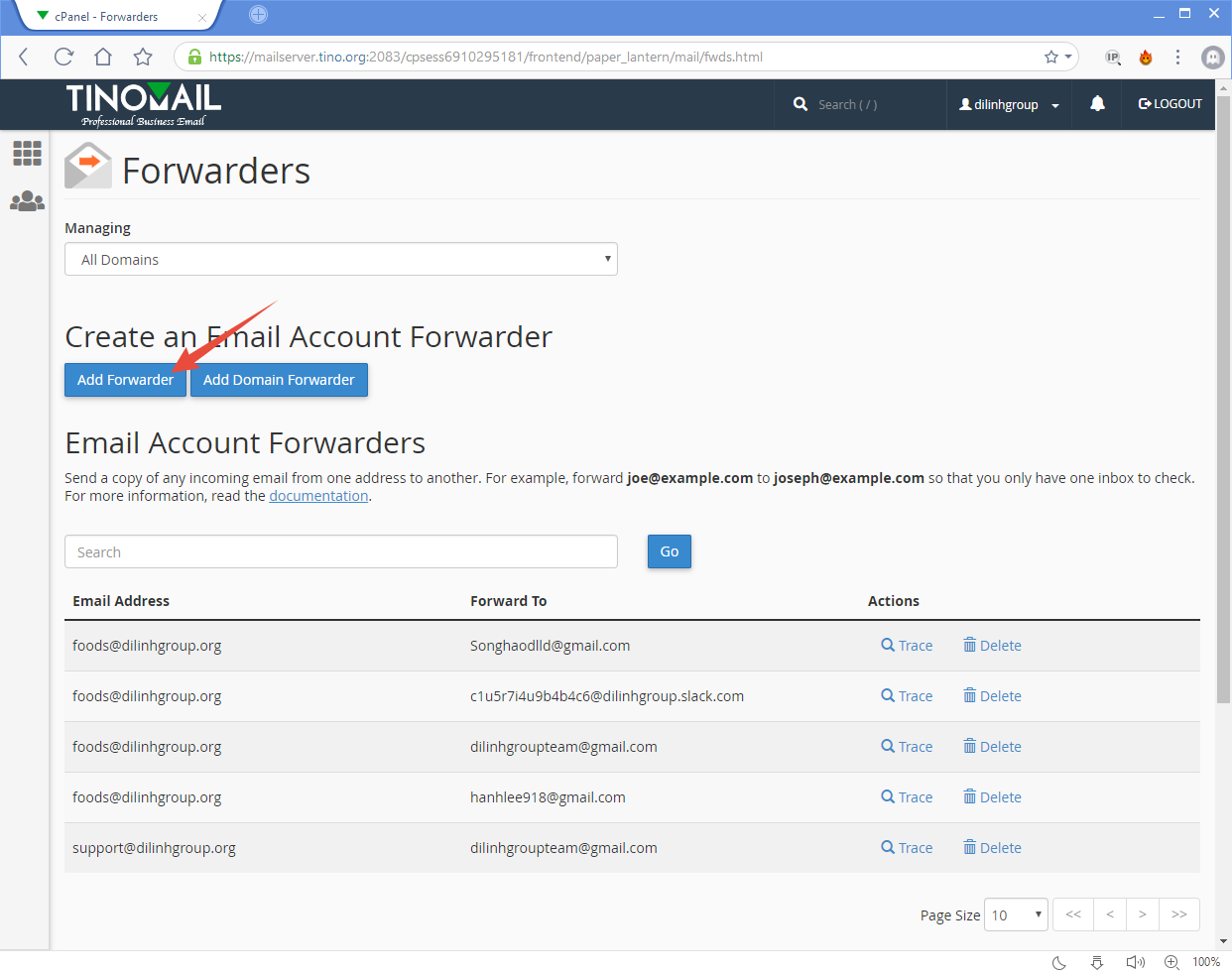[cPanel] - Forwarders 2