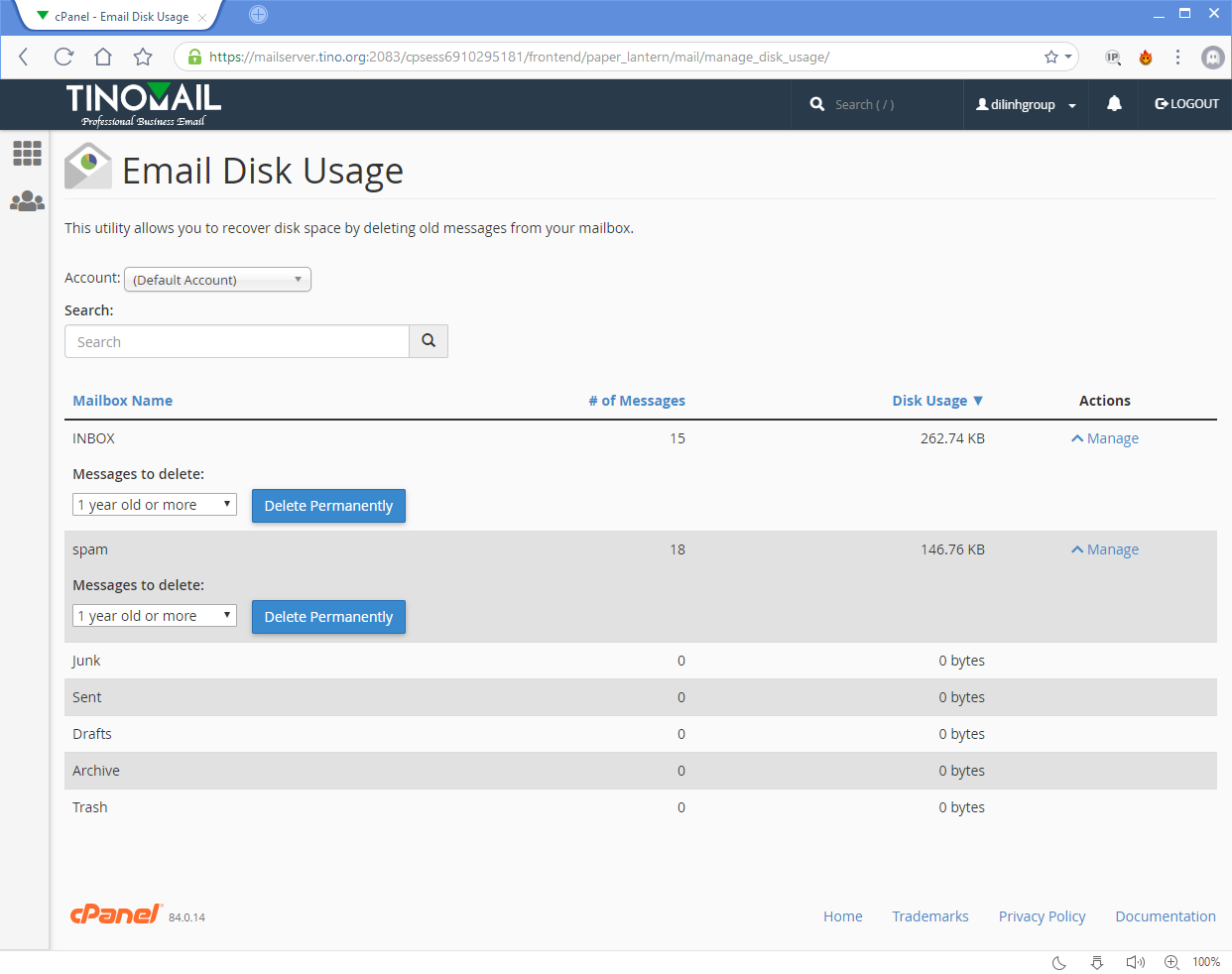 [cPanel] - Email Disk Usage 2
