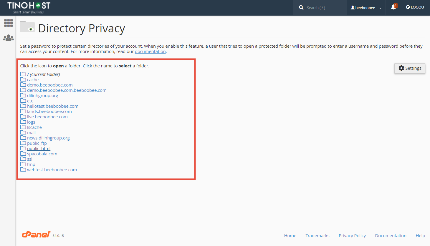[cPanel] - Đặt mật khẩu bảo vệ thư mục với Directory Privacy 2