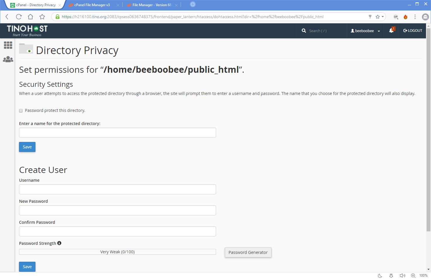 [cPanel] - Đặt mật khẩu bảo vệ thư mục với Directory Privacy 3