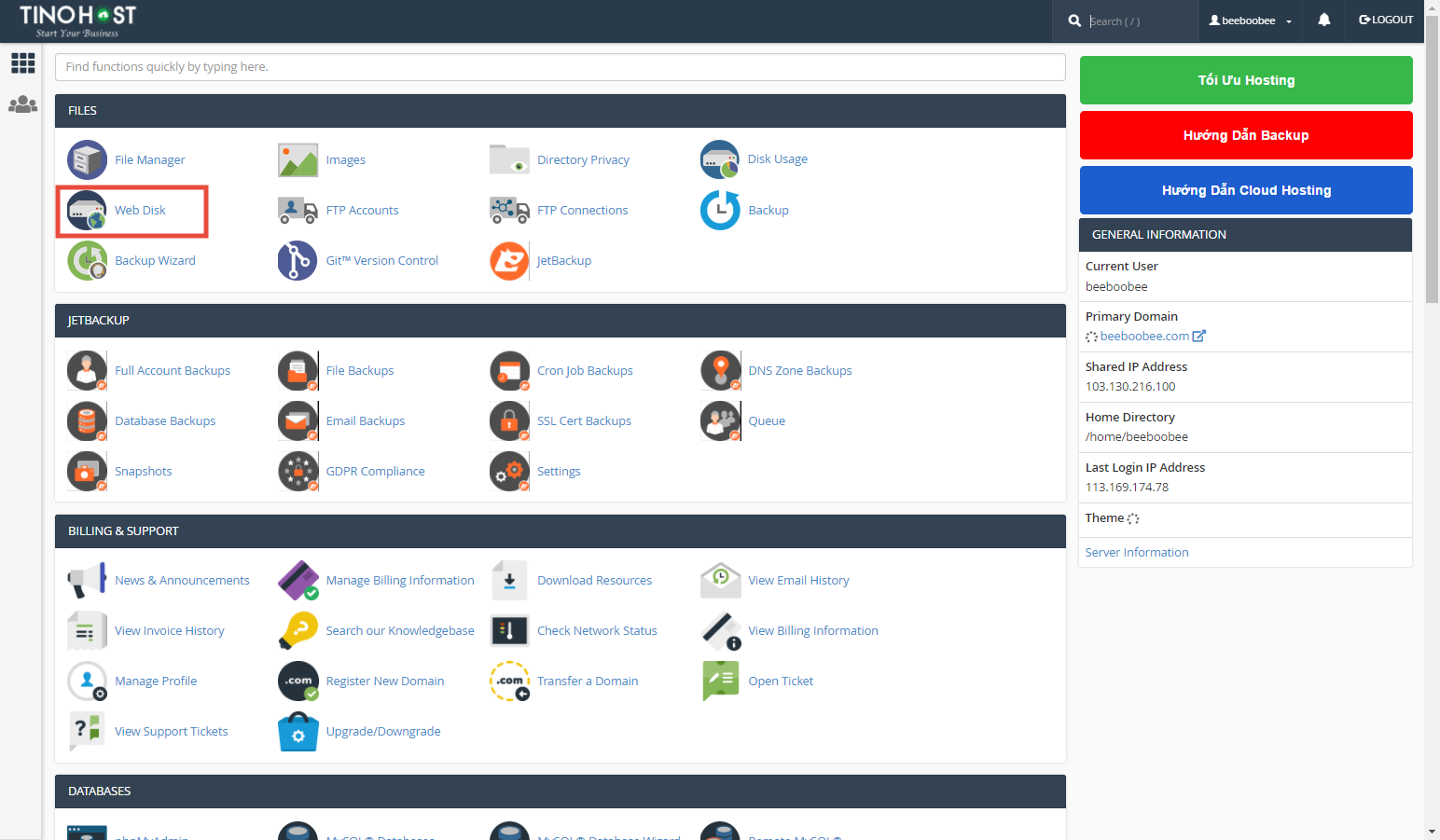 [cPanel] - Thao tác các tệp với Web Disk 1