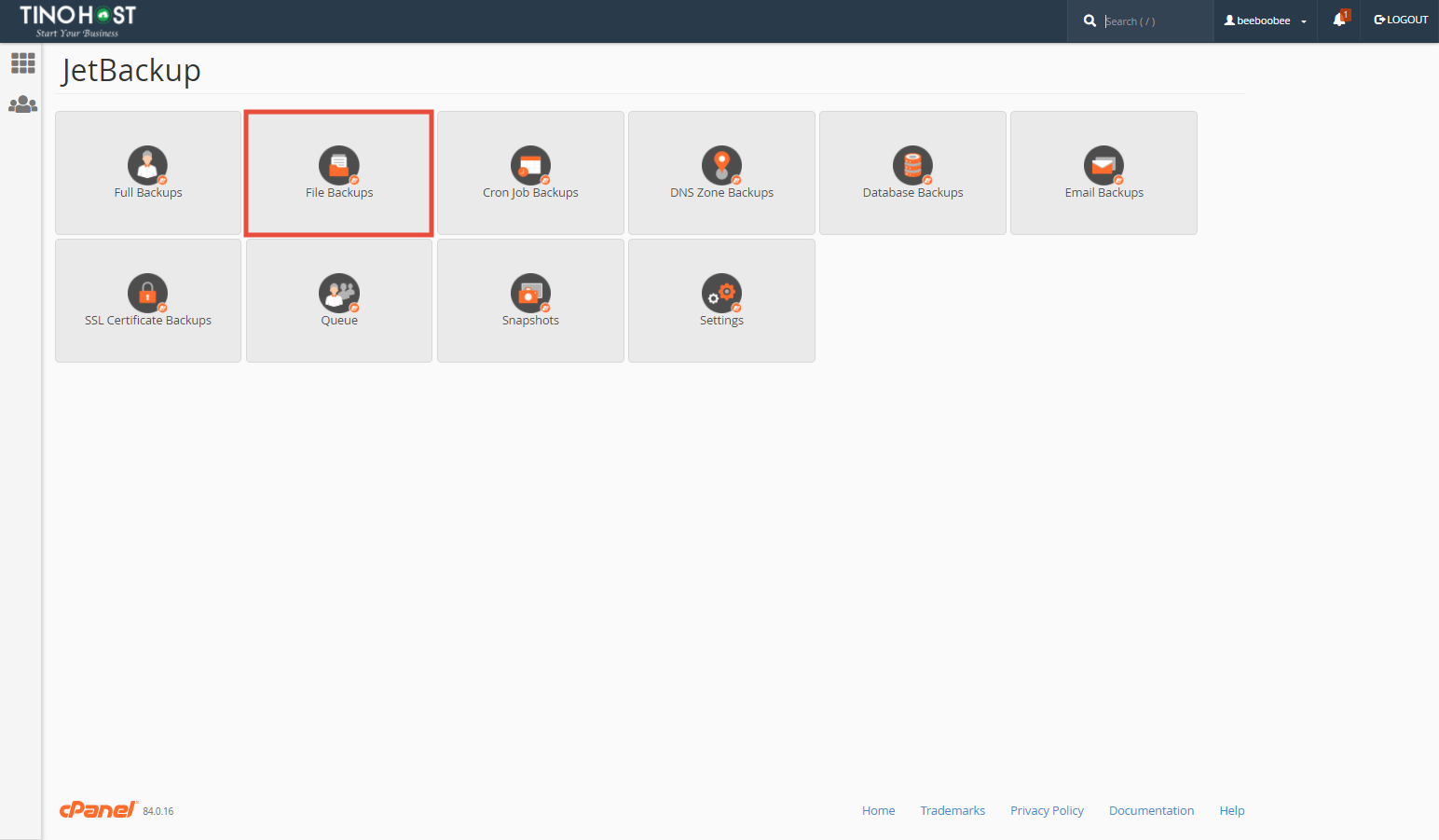 [cPanel] - Tải xuống hoặc khôi phục từng File/Folder với File Backups 1