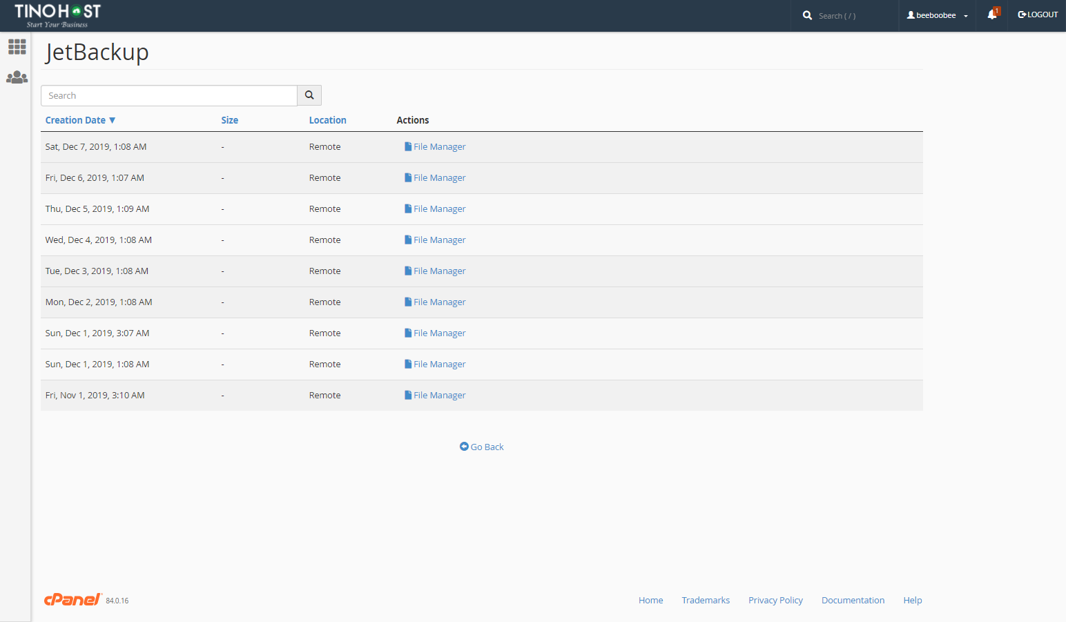 [cPanel] - Tải xuống hoặc khôi phục từng File/Folder với File Backups 2