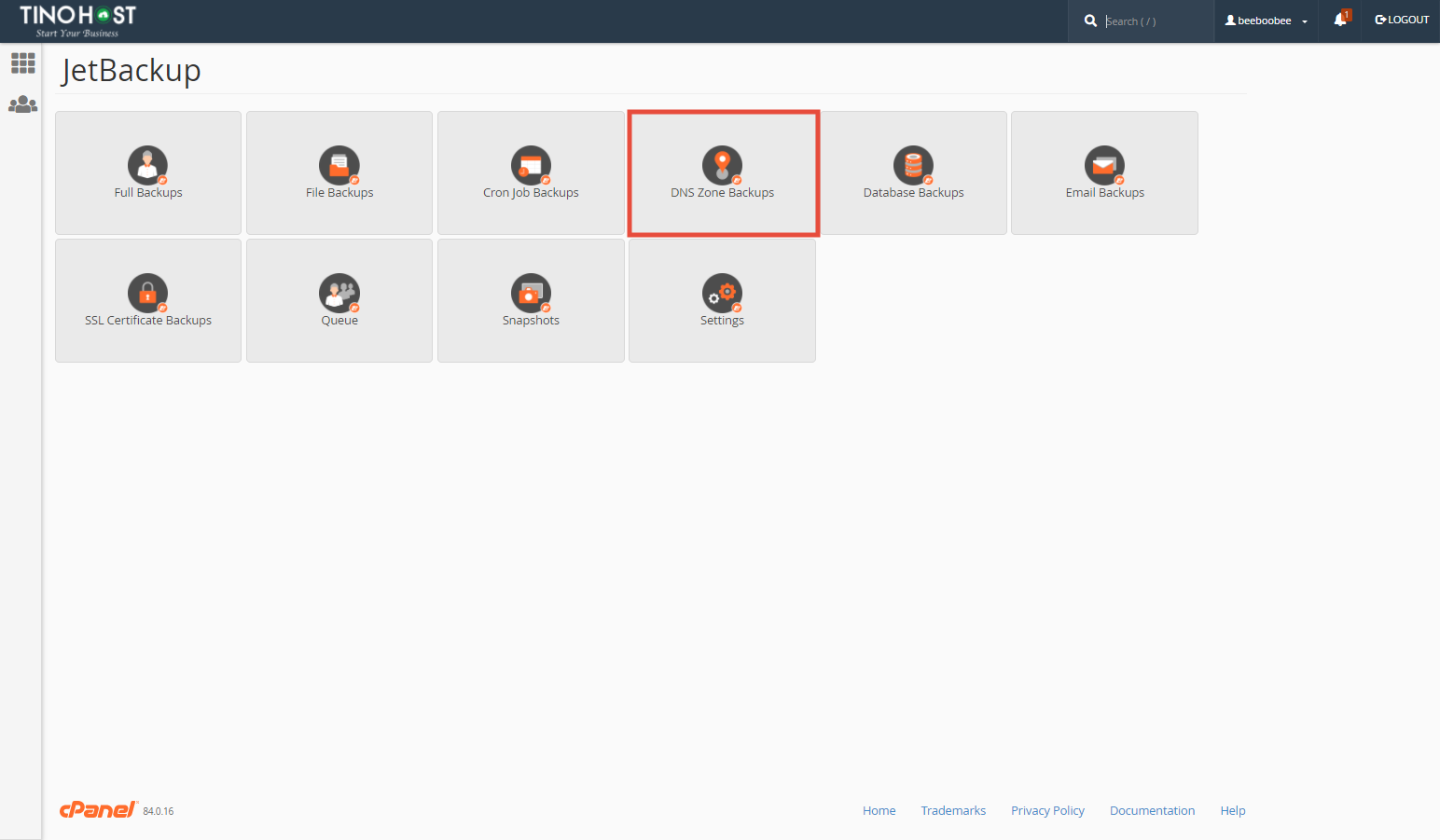 [cPanel] - Tải xuống dữ liệu sao lưu và khôi phục DNS Zone Backups 1