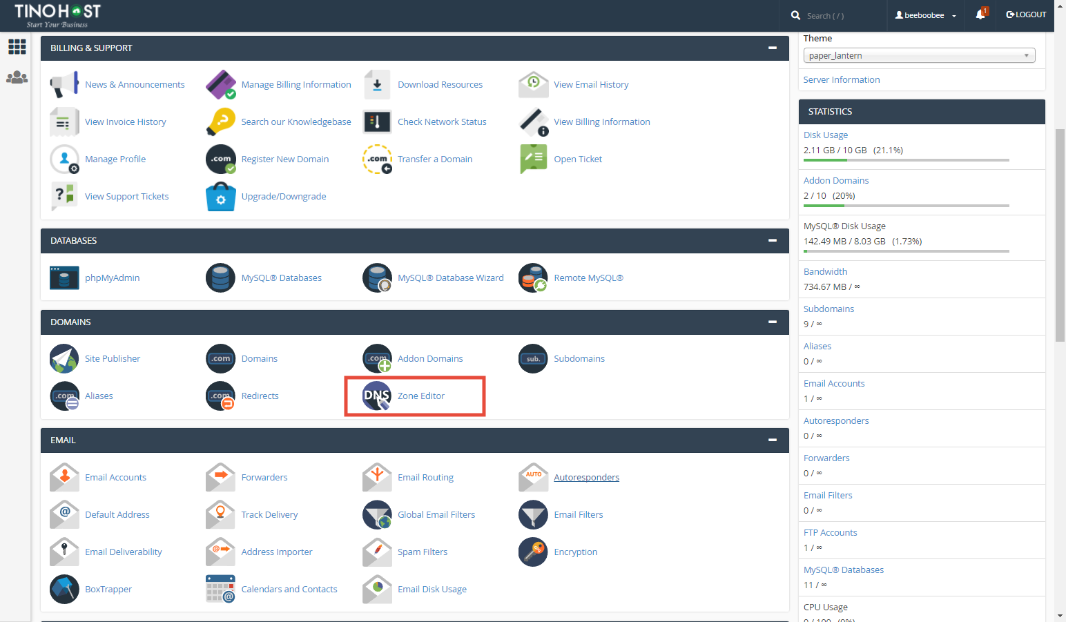 [cPanel] - Thao tác chỉnh sửa DNS trong Zone Editor 1
