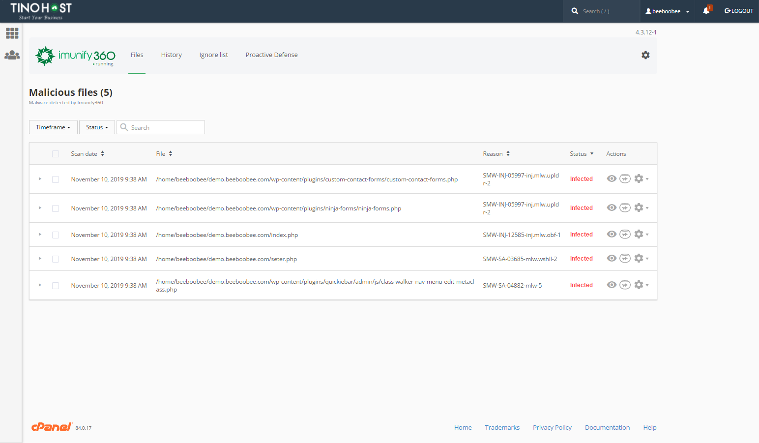 [cPanel] - Kiểm tra mã độc hoặc các vấn đề liên quan đến dữ liệu với Imunify360 2