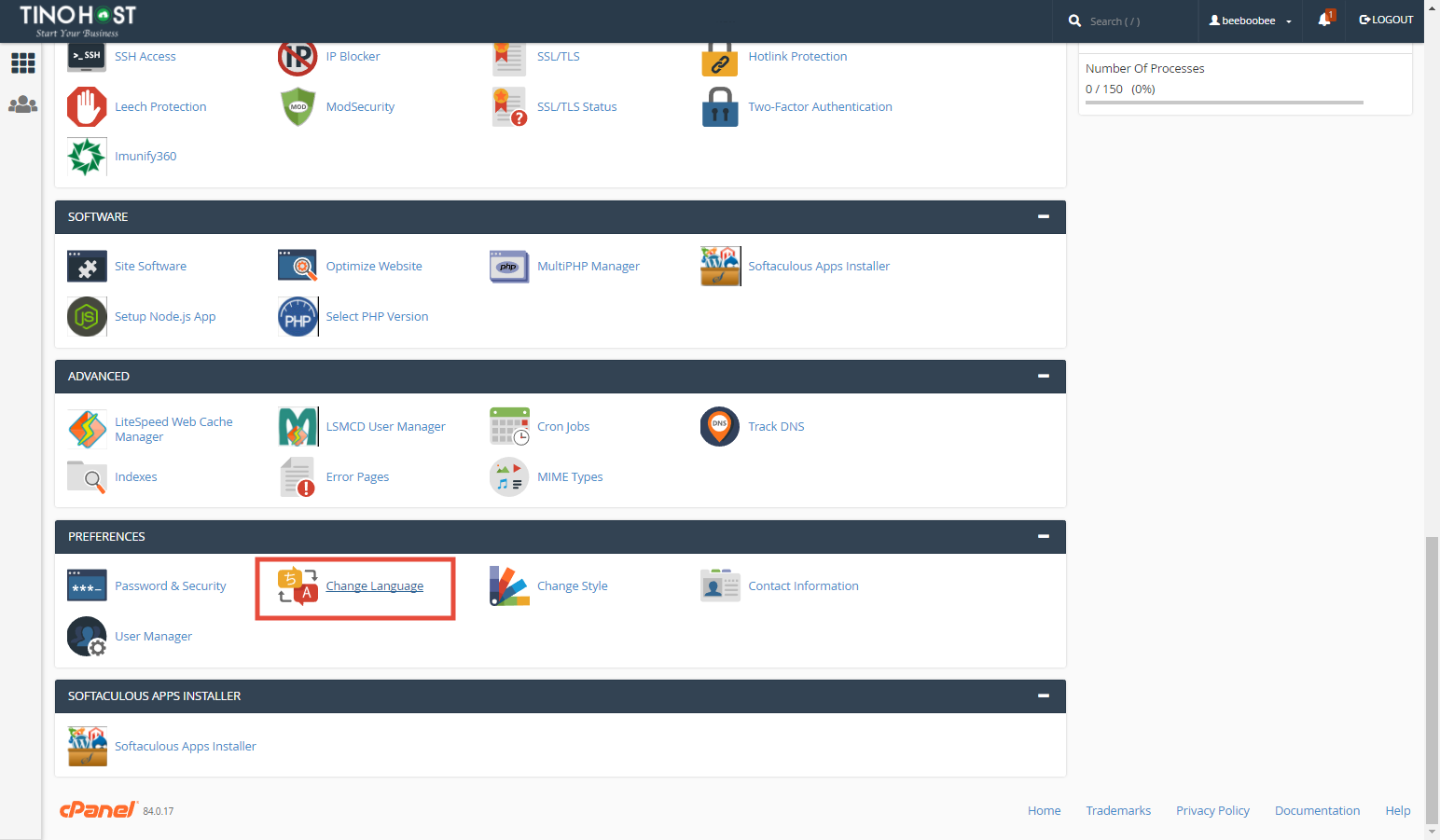 [cPanel] - Thay đổi ngôn ngữ sử dụng cPanel trong Change Language 1