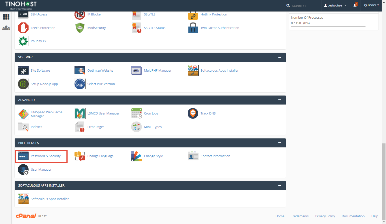 [cPanel] - Thay đổi mật khẩu bảo mật cPanel với Password & Security 1