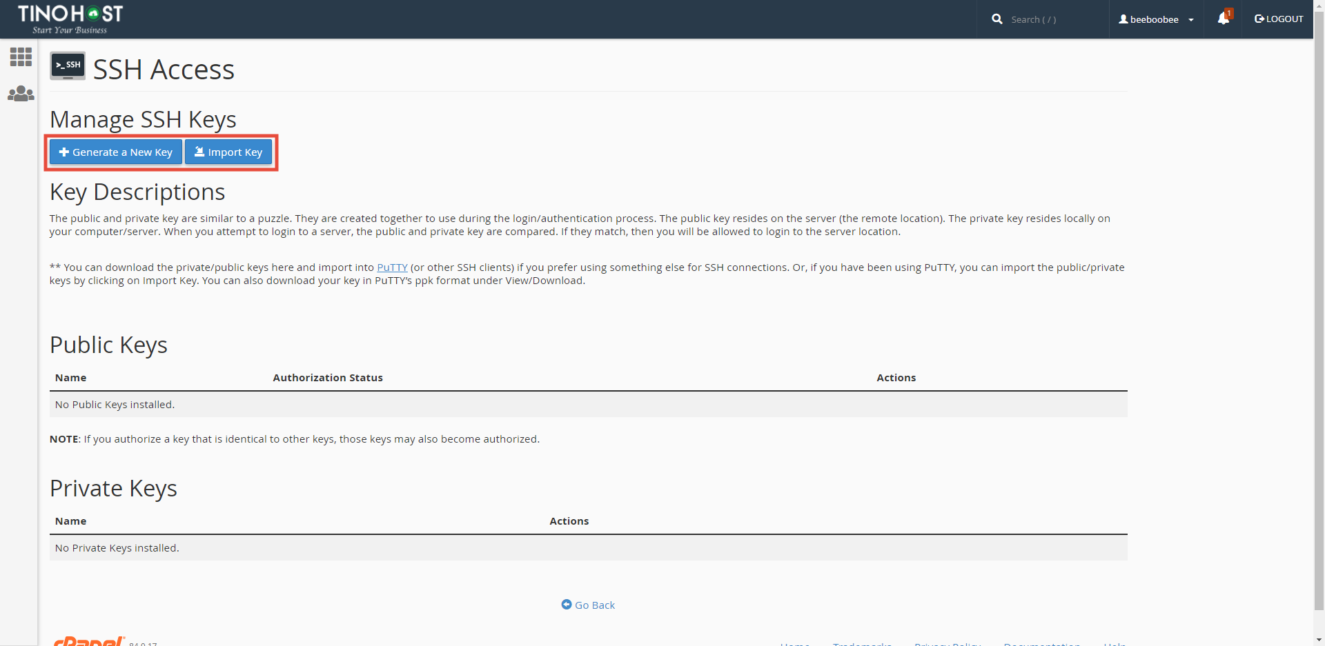 [cPanel] - Sử dụng Shell Access để truy cập với Terminal. 4