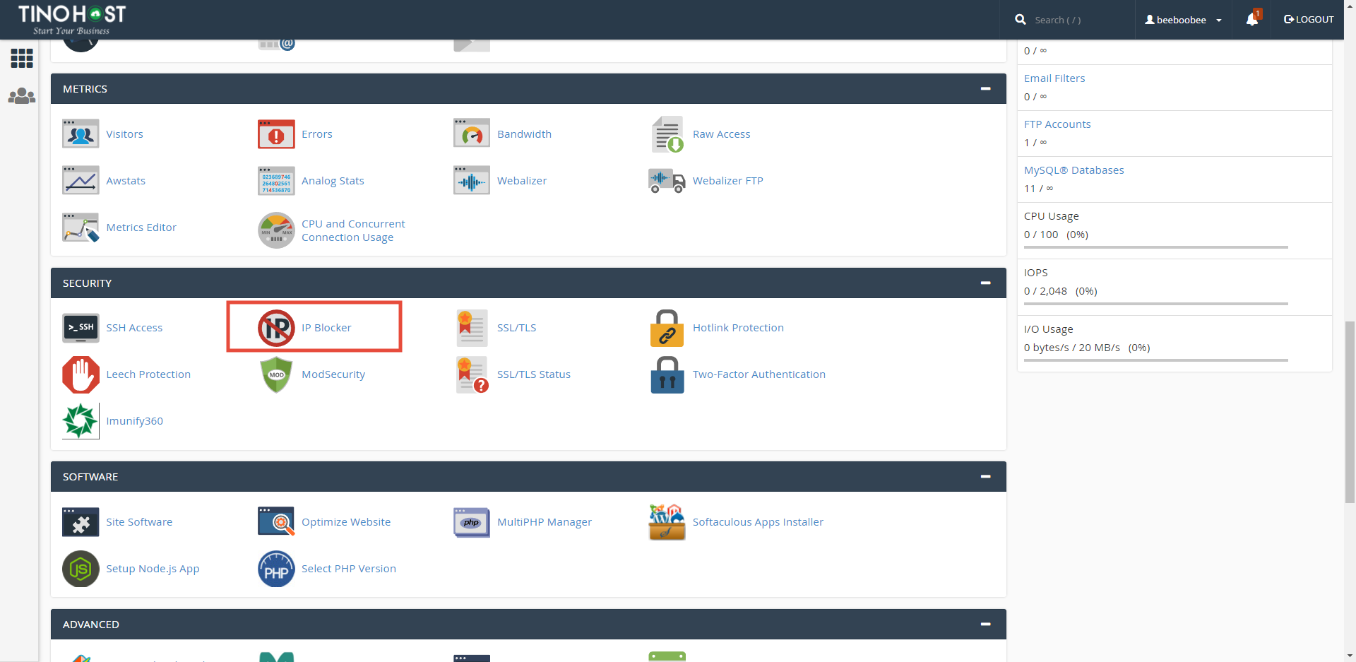 [cPanel] - Chặn địa chỉ IP với IP Blocker 1