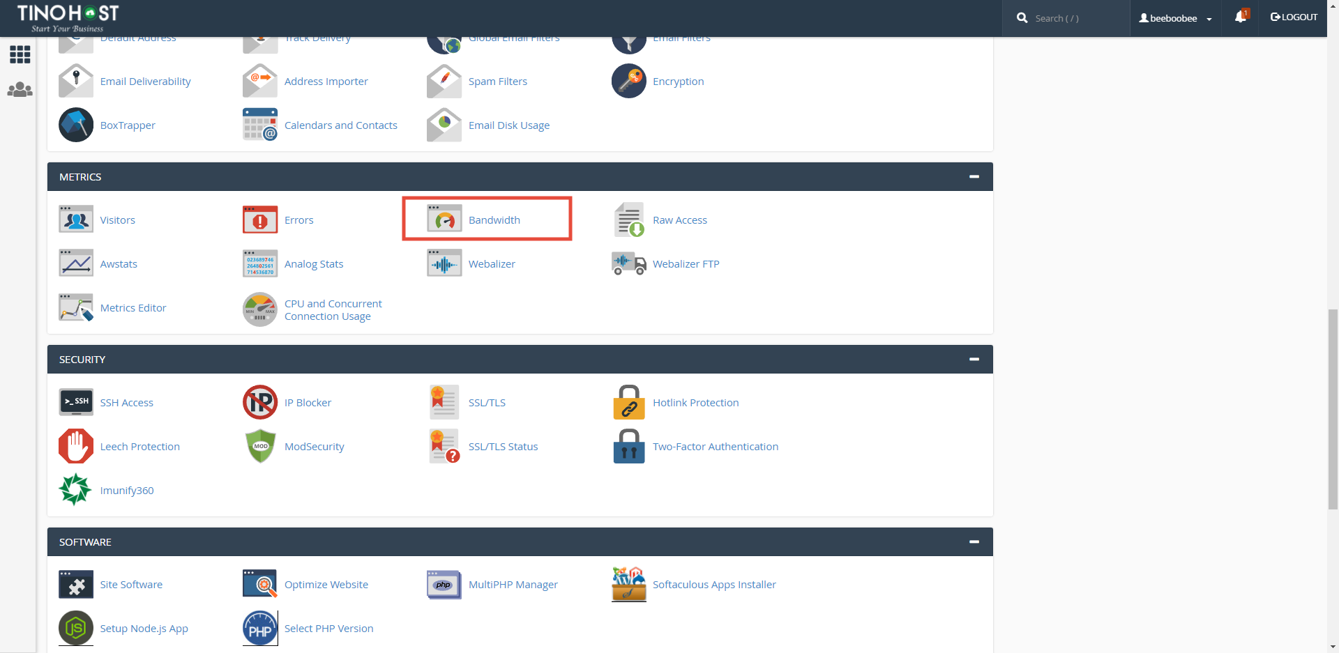 [cPanel] - Kiểm tra băng thông trong Bandwidth 1