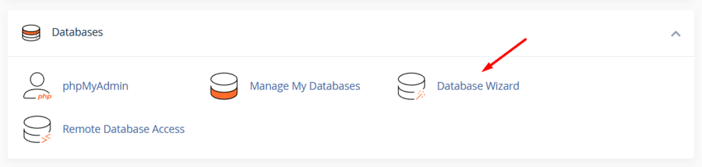 Hướng dẫn tạo database với MySQL® Database Wizard trên cPanel 1 Tìm mục MySQL® Database Wizard