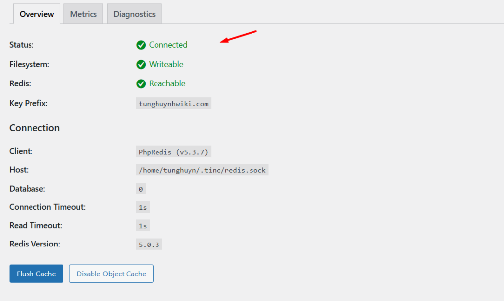 Hướng dẫn cách kích hoạt Memcached và Redis cache cho website trên TinoCache Plugins 13 Cấu Hình Redis