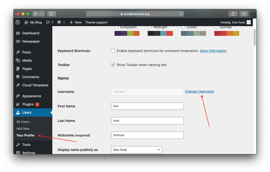 Cách thay đổi tên USER WordPress (thủ công hoặc bằng plugin) 1 Cách thay đổi tên USER WordPress (thủ công hoặc bằng plugin) 1