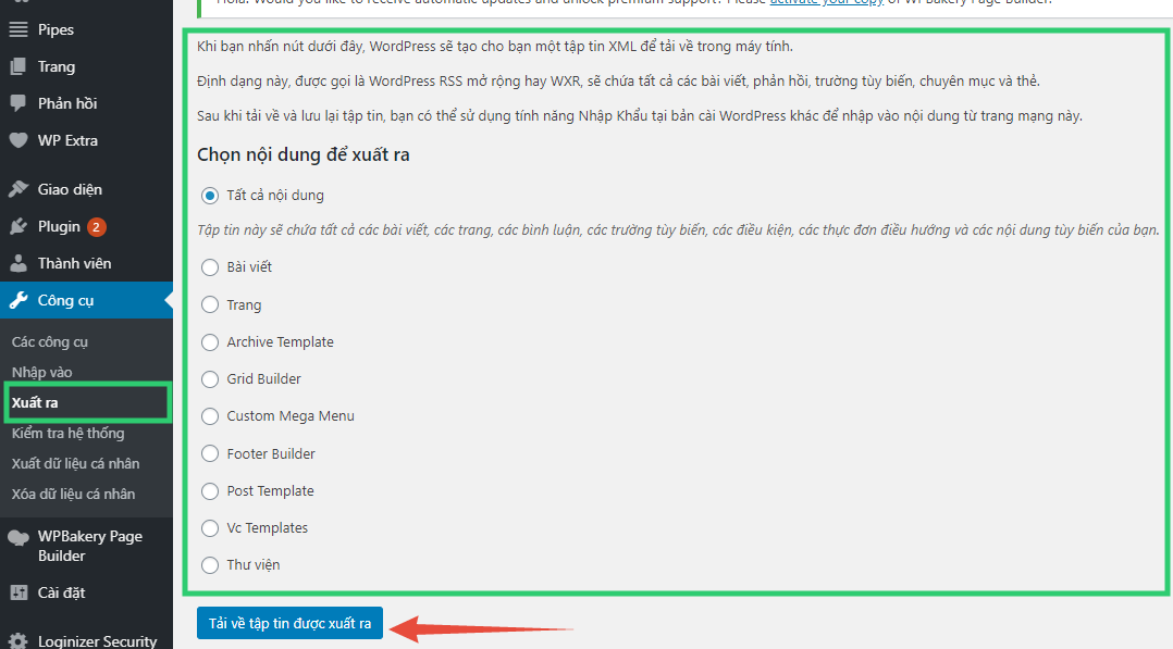 Cách xuất và nhập trang web WordPress tự lưu trữ (Wordpress.org) 1