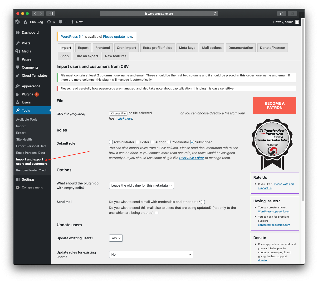 Cách Export và Import User trong WordPress 2 Cách Export và Import User trong WordPress 2