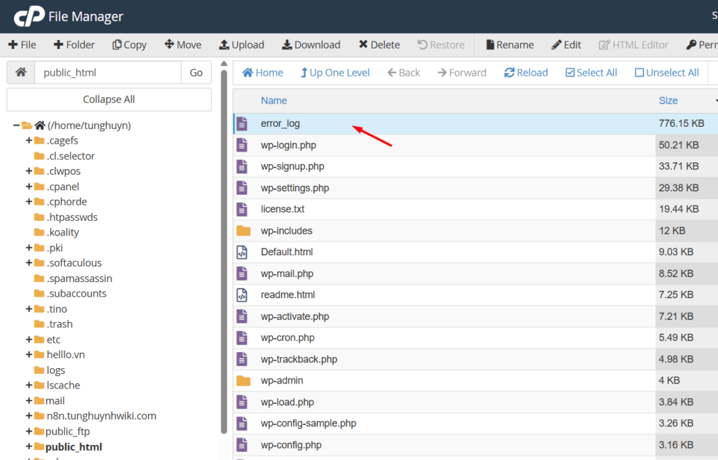 Kiểm tra file dung lượng lớn trên Hosting cPanel bằng cách nào? 9 Kiểm tra chi tiết bên trong các thư mục sử dụng nhiều dung lượng