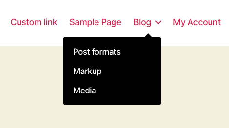 Menu thả xuống WordPress